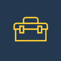 Briefcase icon representing business or construction tools.